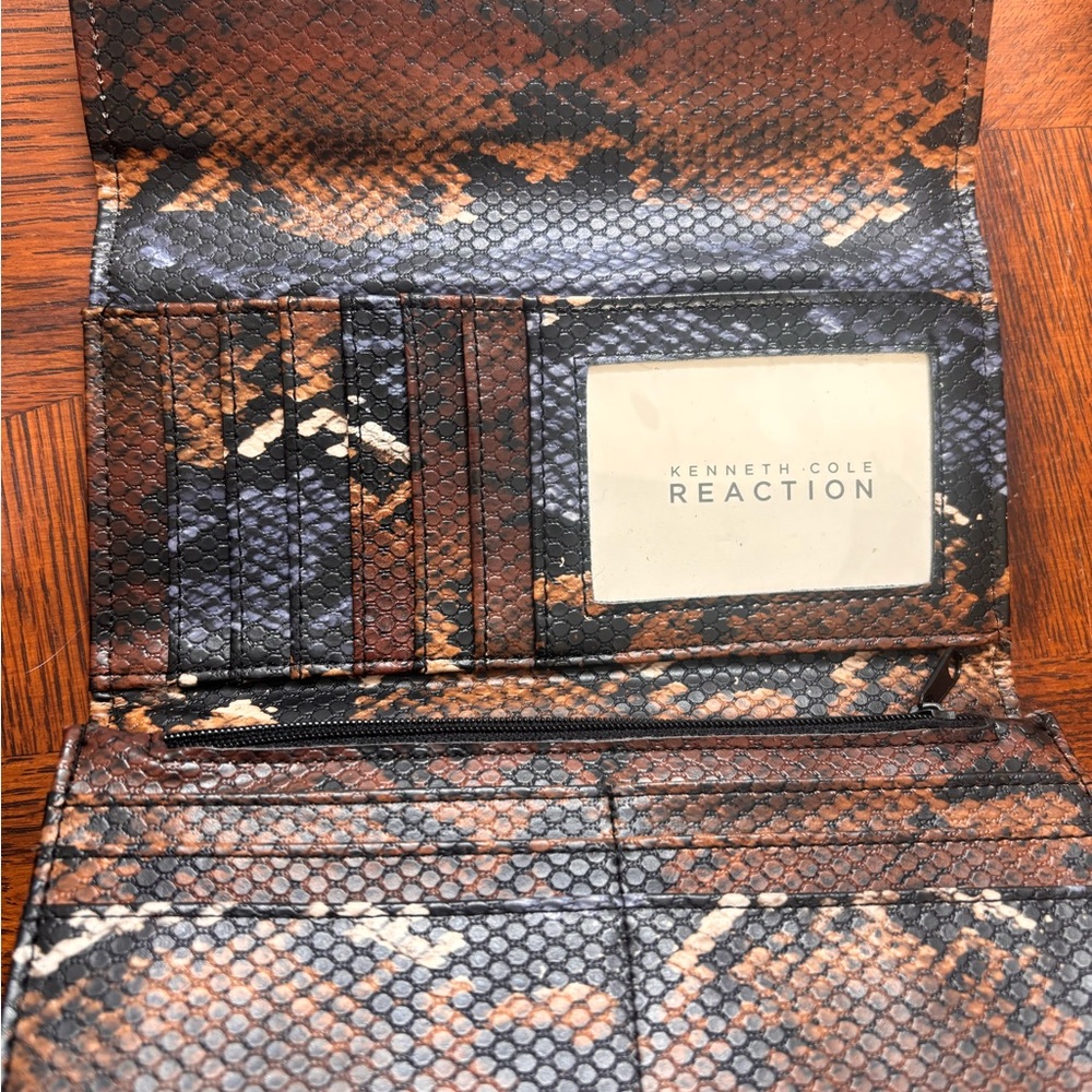 Kenneth Cole Reaction Brown Python Print Bifold W… - image 8